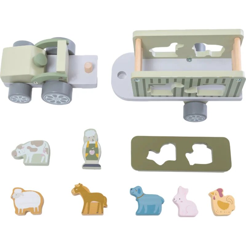 2Kids Toys Wooden Car with Animals komplet igrač iz lesa 2y+ 10 kos