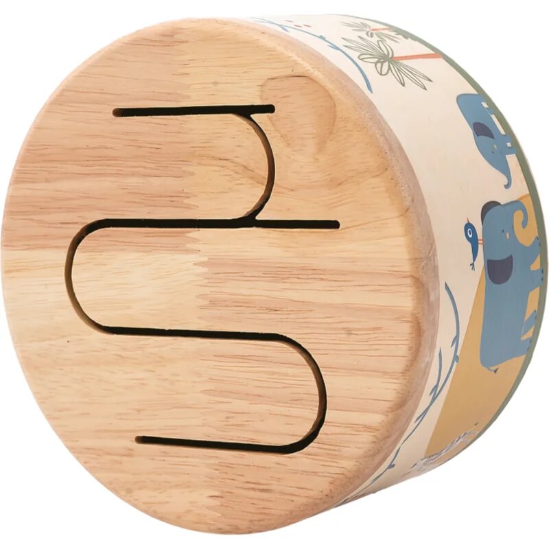 2Kids Toys Wooden Drum Safari glasbena igrača 18m+ 1 kos