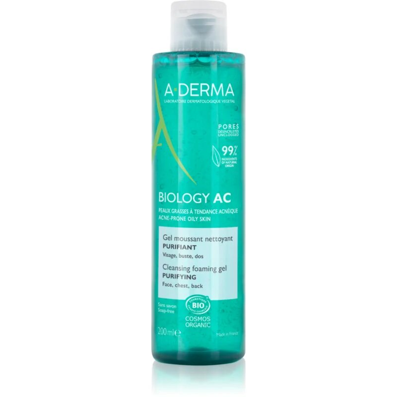 A-Derma Biology AC čistilni penasti gel za mastno in mešano kožo 200 ml