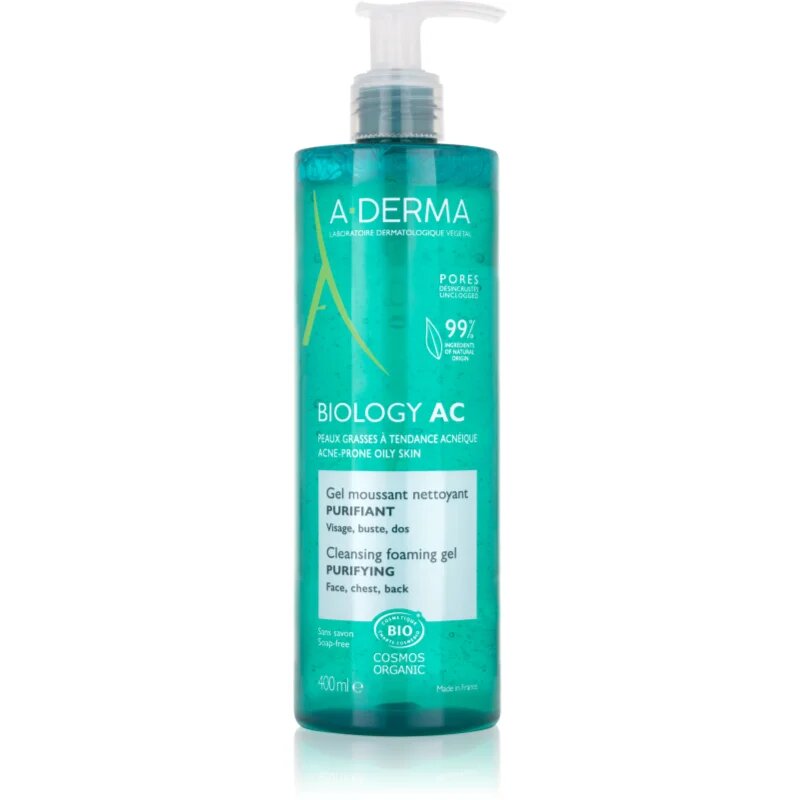 A-Derma Biology AC čistilni penasti gel za mastno in mešano kožo 400 ml