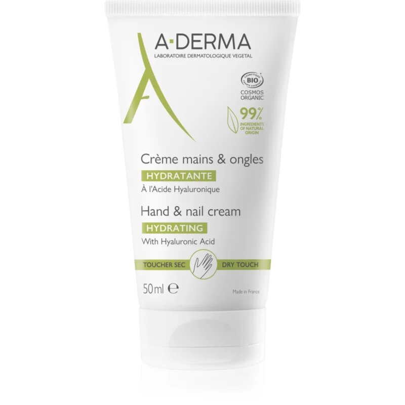 A-Derma Essentials Hand & Nail Cream vlažilna krema za roke in nohte s hialuronsko kislino 50 ml