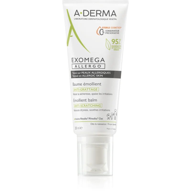A-Derma Exomega Control Allergo vlažilna krema za okrepitev zaščitne bariere občutljive in atopične kože 200 ml