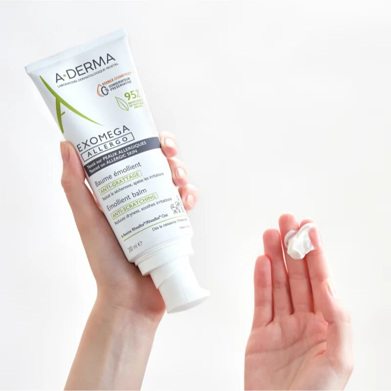 A-Derma Exomega Control Allergo vlažilna krema za okrepitev zaščitne bariere občutljive in atopične kože 200 ml