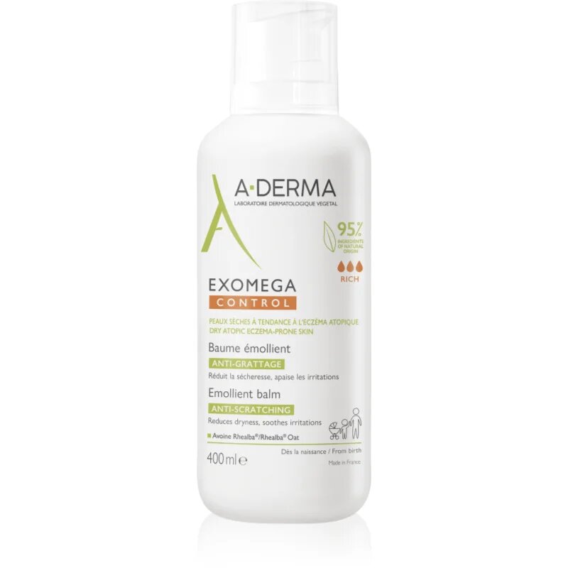 A-Derma Exomega Control Emollient Balm balzam za občutljivo in suho kožo 400 ml