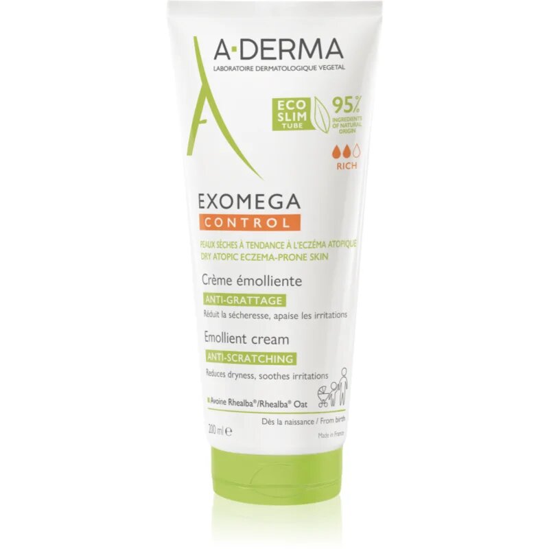 A-Derma Exomega Control Emollient Cream krema za telo za zelo občutljivo suho in atopično kožo 200 ml