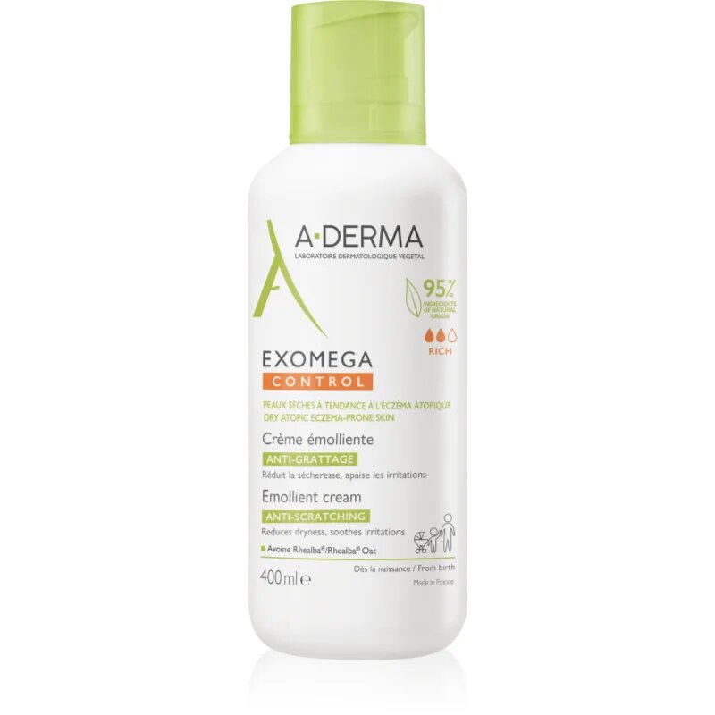 A-Derma Exomega Control Emollient Cream krema za telo za zelo občutljivo suho in atopično kožo 400 ml