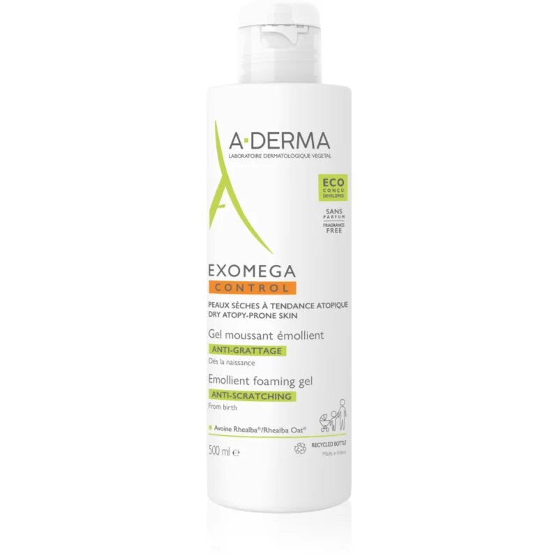 A-Derma Exomega Control Emollient Foaming Gel vlažilni penasti gel za suho in atopijsko kožo 500 ml