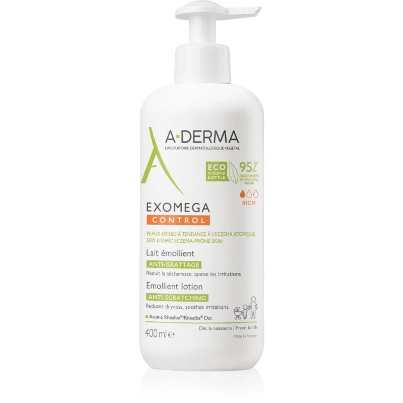 A-Derma Exomega Control Emollient Lotion losjon za telo proti draženju in srbenju kože 400 ml