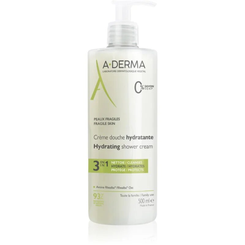 A-Derma Hydra-Protective ekstra nežen gel za prhanje za vso družino 500 ml