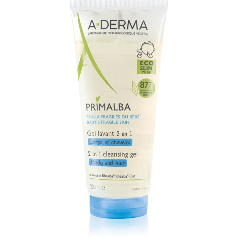 A-Derma Primalba Baby gel za umivanje za telo in lase za otroke 200 ml