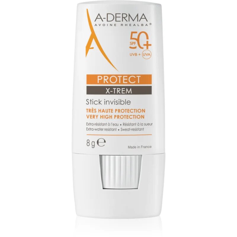A-Derma Protect X-Trem Invisible Stick zaščitna paličica za občutljive predele kože SPF 50+ 8 g