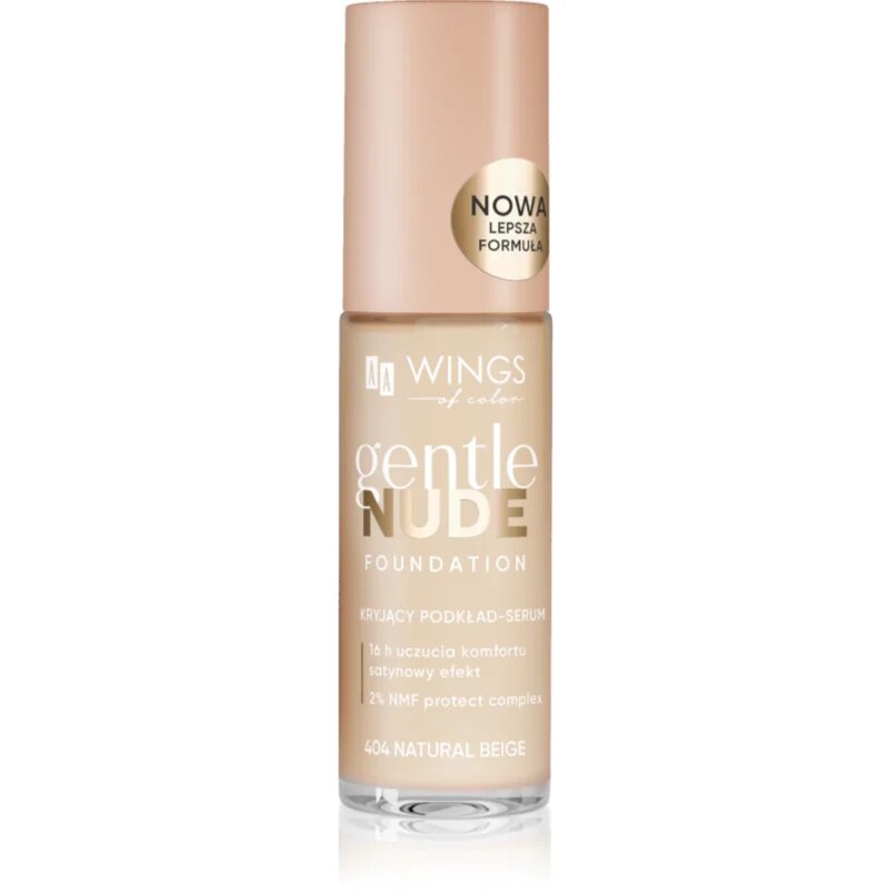 AA Wings of Color Gentle Nude Foundation tekoči puder z vlažilnim učinkom odtenek 404 Natural Beige 30 ml