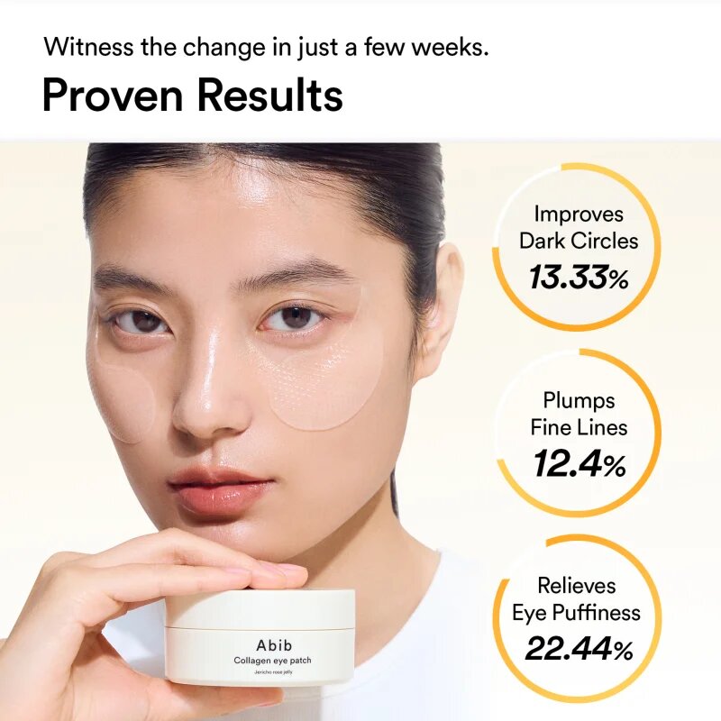 Abib Collagen Eye Patch Jericho Rose Jelly blazinice za pod oči proti gubam zabuhlosti in temnim kolobarjem 60 kos