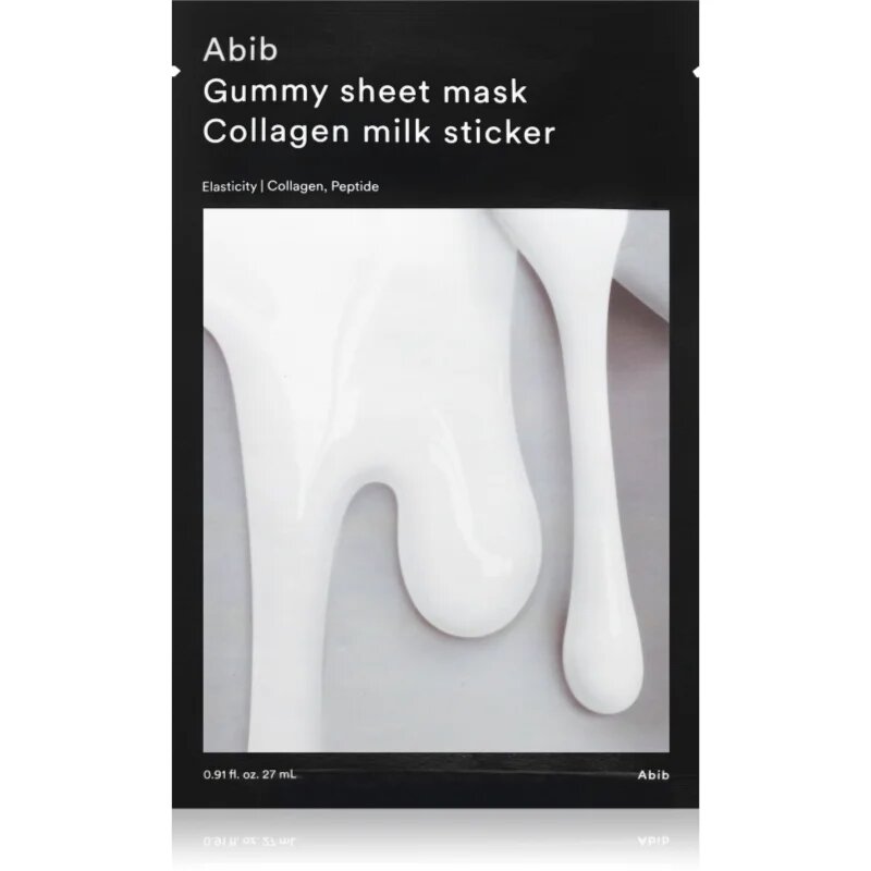 Abib Gummy Sheet Mask Collagen Milk Sticker vlažilna maska za obraz s pomirjajočim učinkom 27 ml