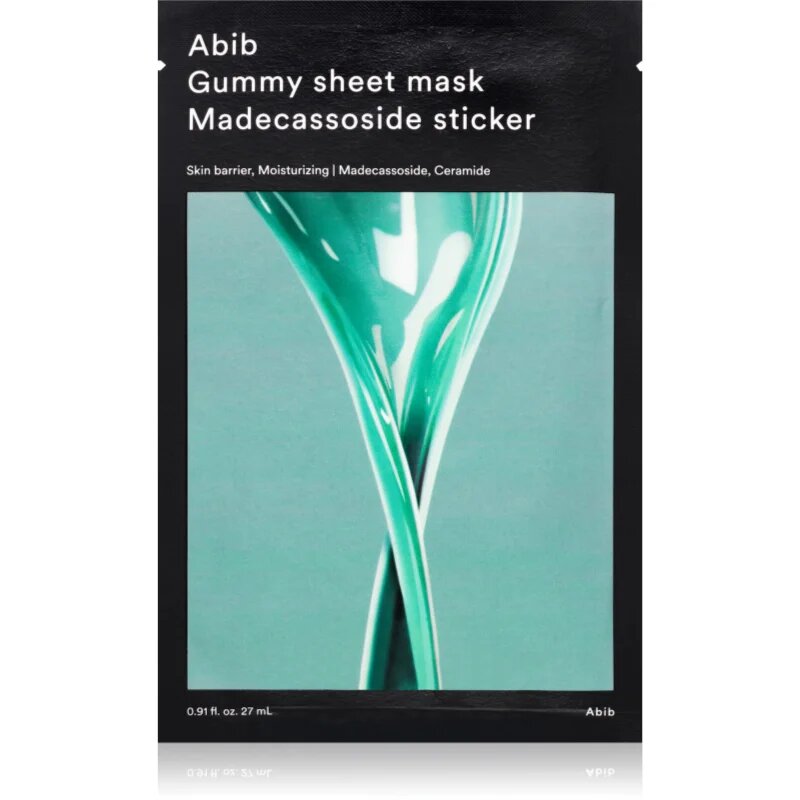 Abib Gummy Sheet Mask Madecassoside Sticker pomirjevalna tekstilna maska za krepitev kožne pregrade 27 ml