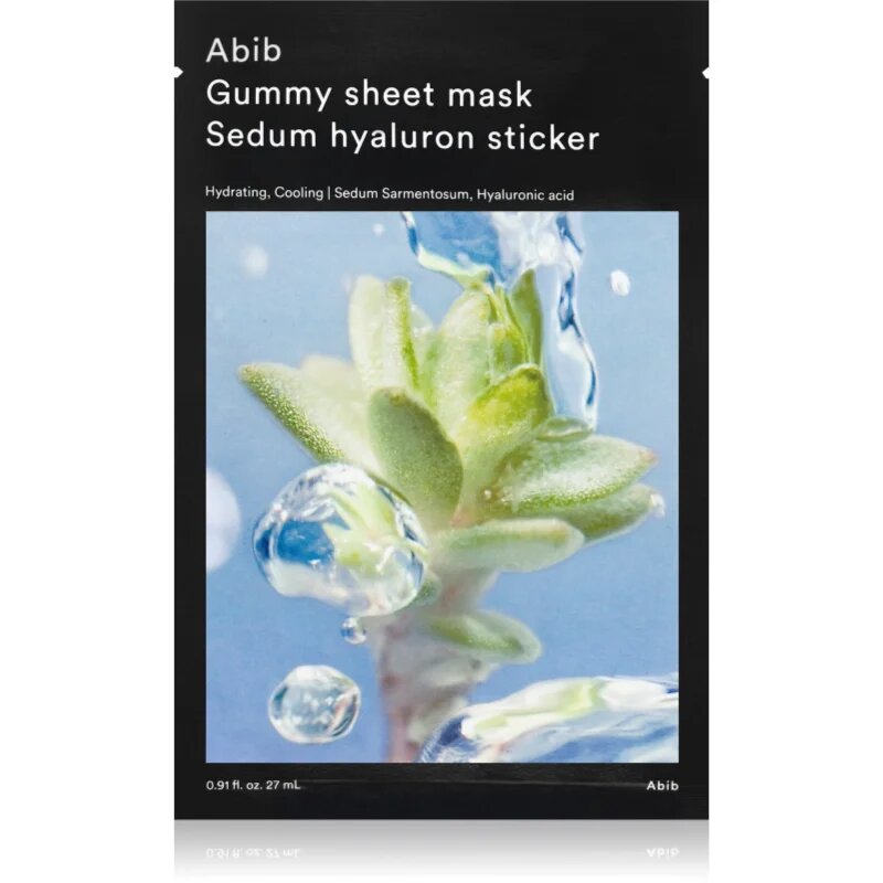 Abib Gummy Sheet Mask Sedum Hyaluron Sticker globinsko vlažilna maska z gladilnim učinkom 27 ml