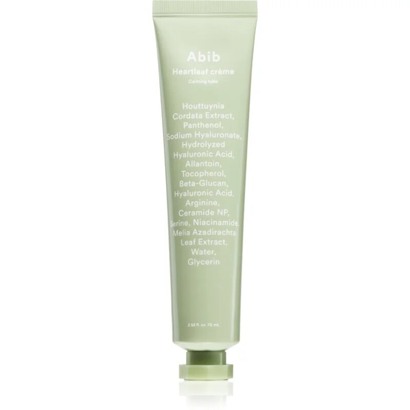 Abib Heartleaf Crème Calming Tube pomirjajoča krema za obraz za krepitev kožne pregrade 75 ml