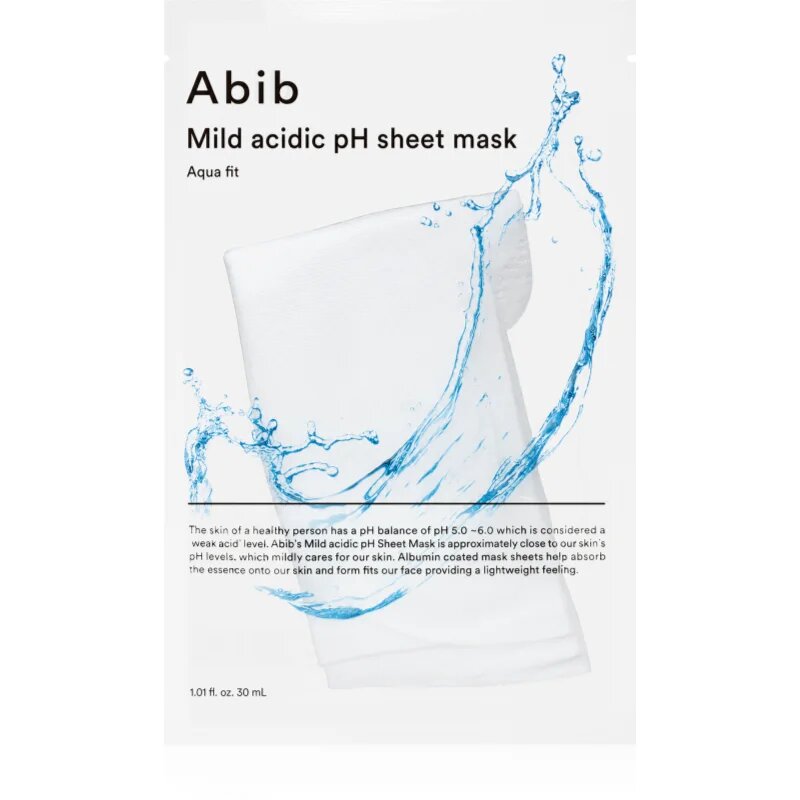 Abib Mild Acidic pH Sheet Mask Aqua Fit maska iz platna za intenzivno hidracijo 30 ml