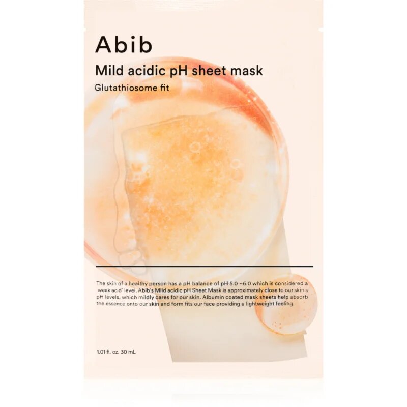 Abib Mild Acidic pH Sheet Mask Glutathiosome Fit revitalizacijska maska iz platna z vlažilnim učinkom 30 ml