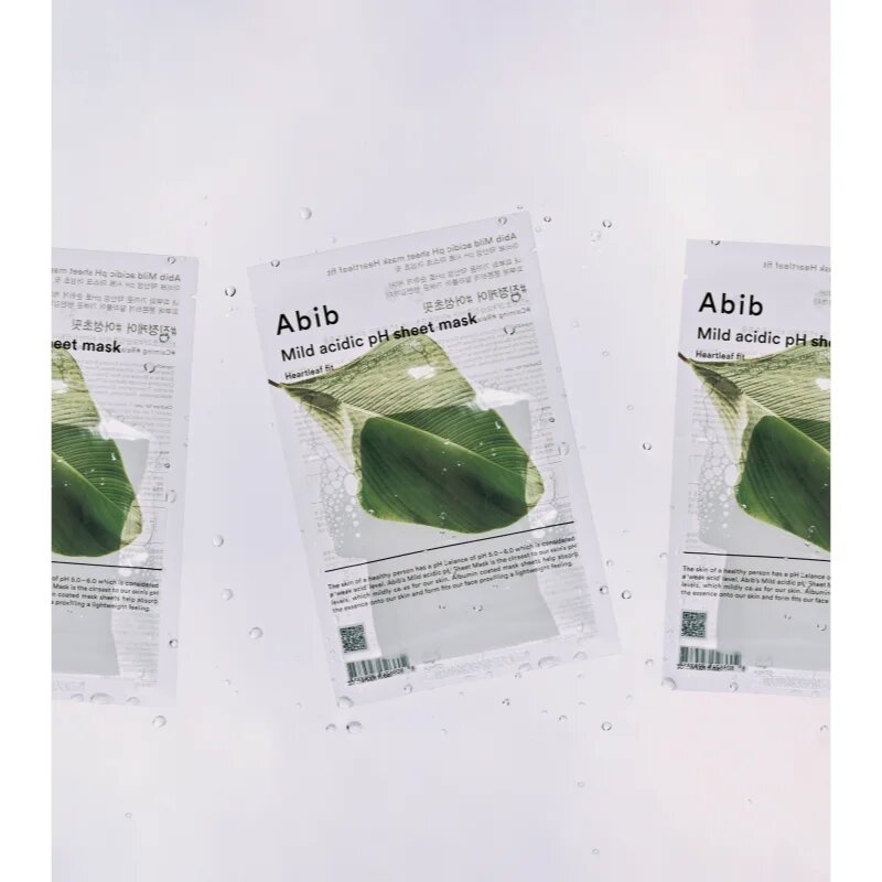 Abib Mild Acidic pH Sheet Mask Heartleaf Fit pomirjevalna tekstilna maska za občutljivo k aknam nagnjeno kožo 30 ml