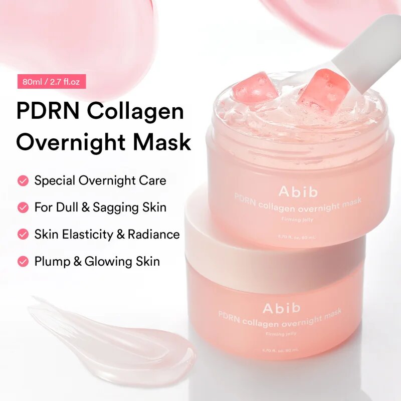 Abib PDRN Collagen Overnight Mask Firming Jelly učvrstitvena nočna maska za obraz z vlažilnim učinkom 80 ml