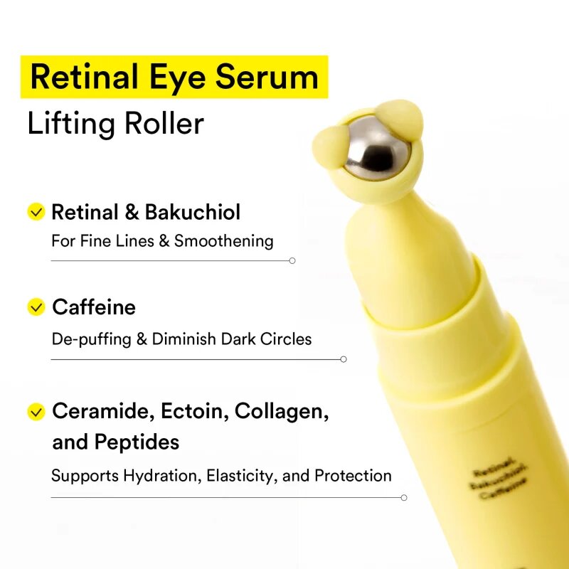 Abib Retinal Eye Serum Lifting Roller hladilni roll-on za predel okoli oči proti gubam zabuhlosti in temnim kolobarjem 15 ml