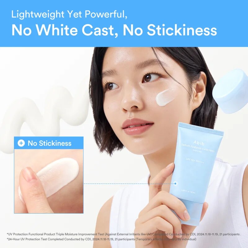 Abib Sedum Hyaluron Watery Tube Sunscreen krema za sončenje za obraz s pomirjajočim učinkom SPF 50+ 50 ml