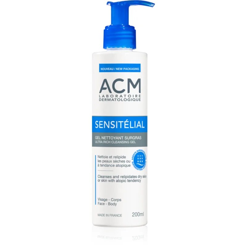 ACM Sensitélial Ultra Rich Cleansing Gel vlažilni čistilni gel za suho do atopijsko kožo 200 ml