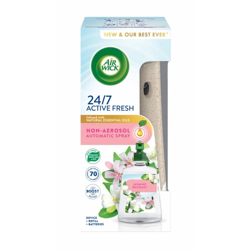 Air Wick Active Fresh Jasmine Bouquet avtomatski osvežilec zraka s polnilom 228 ml