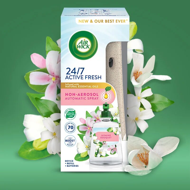Air Wick Active Fresh Jasmine Bouquet avtomatski osvežilec zraka s polnilom 228 ml