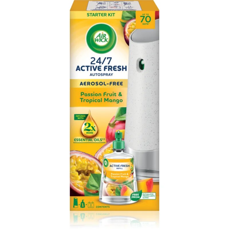 Air Wick Active Fresh Passion Fruit & Tropical Mango avtomatski osvežilec zraka s polnilom 228 kg