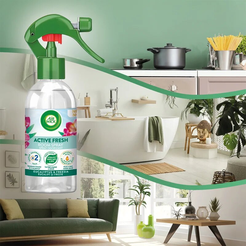 Air Wick Active Fresh Spray Eucalyptus & Freesia pršilo za dom 237 ml