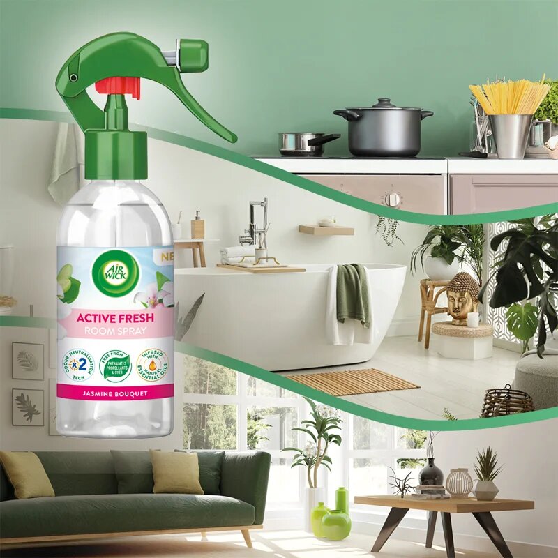 Air Wick Active Fresh Spray Jasmine Bouquet pršilo za dom z vonjem jasmina 237 ml