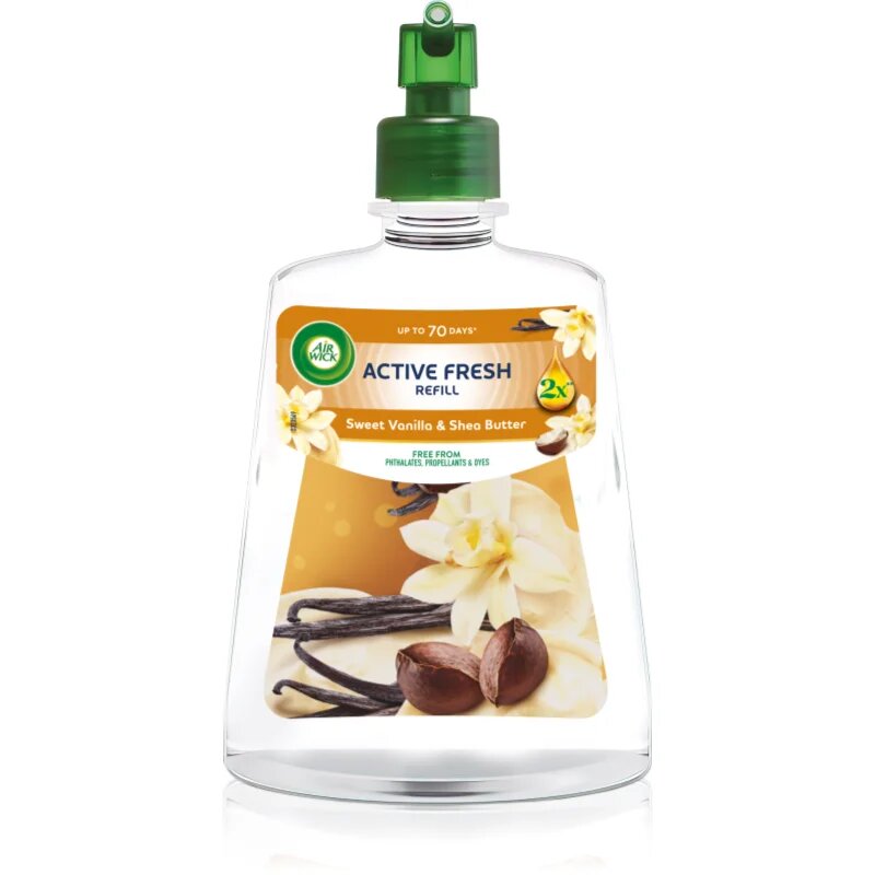 Air Wick Active Fresh Sweet Vanilla & Shea Butter osvežilec zraka nadomestno polnilo 228 ml