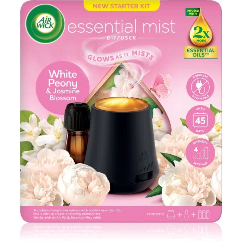 Air Wick Aroma Mist White Peony & Jasmine Blossom aroma difuzor s polnilom + baterija 1 kos