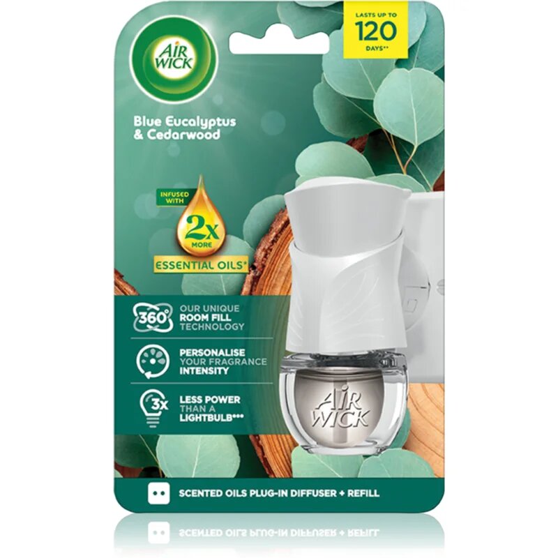 Air Wick Blue Eucalyptus & Cedarwood električni osvežilec zraka s polnilom 19 ml