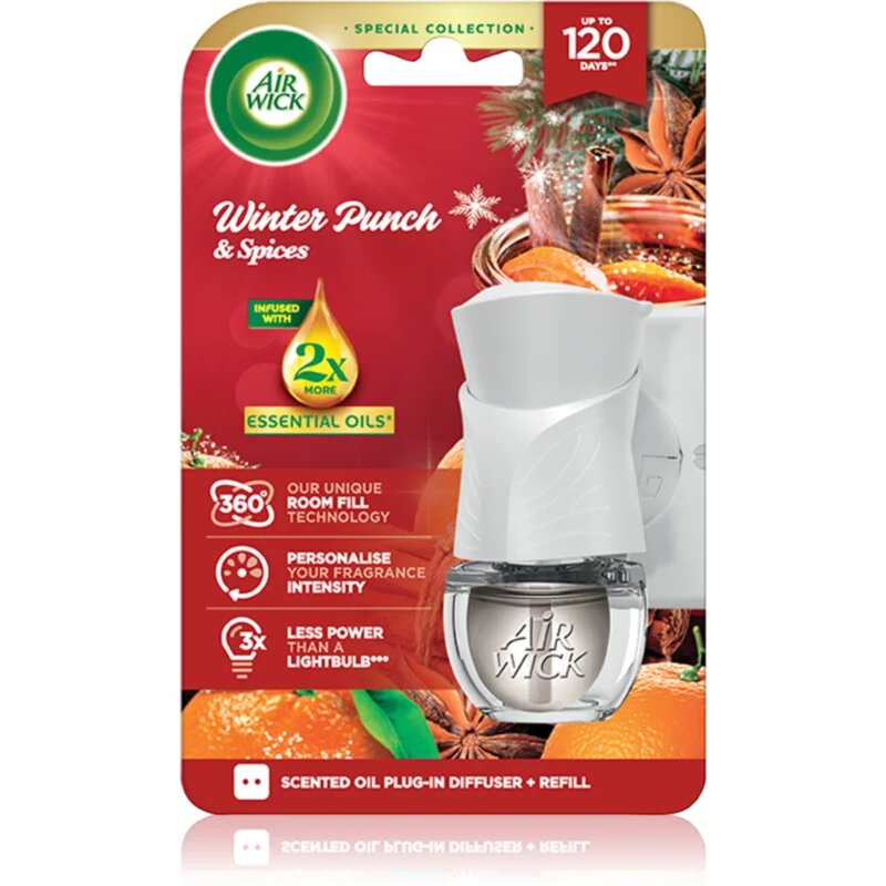 Air Wick Electric Winter Punch Winter Punch & Spices električni osvežilec zraka s polnilom 19 ml