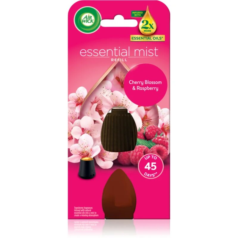 Air Wick Essential Mist Cherry Blossom & Raspberry nadomestno polnilo za aroma difuzor 20 ml