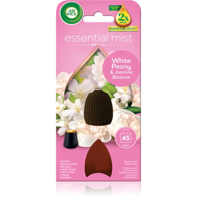Air Wick Essential Mist White Peony & Jasmine Blossom nadomestno polnilo za aroma difuzor 20 ml