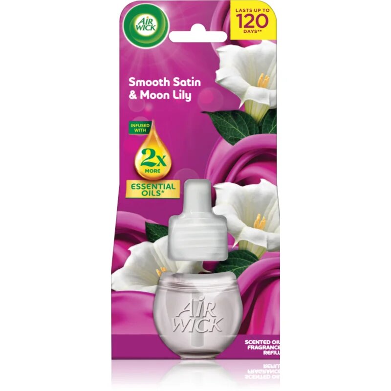 Air Wick Essential Oils Smooth Satin & Moon Lily polnilo za aroma difuzor 19 ml