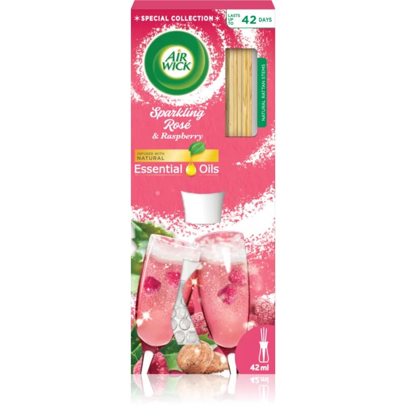 Air Wick Essential Oils Sparkling Rosé & Rasberry aroma difuzor s polnilom 25 ml