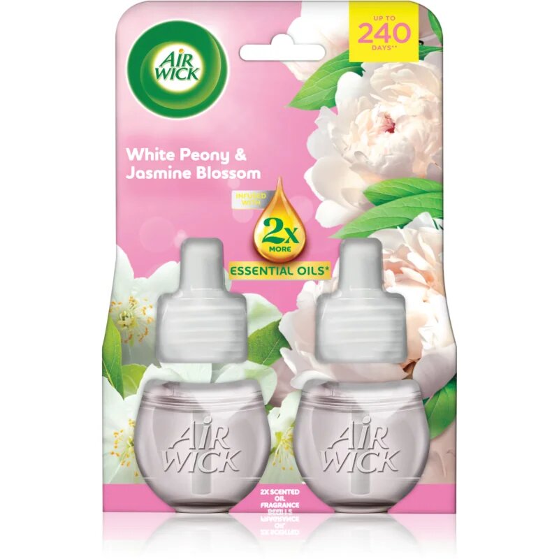 Air Wick Essential Oils White Peony & Jasmine Blossom polnilo za aroma difuzor 2x19 ml