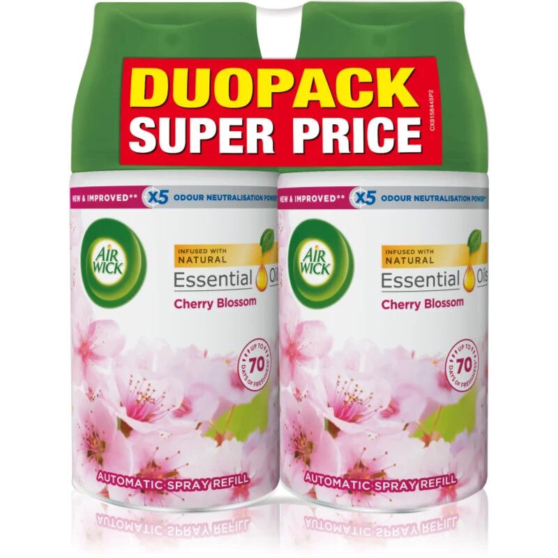 Air Wick Freshmatic Cherry Blossom osvežilec zraka nadomestno polnilo DUO 2x250 ml