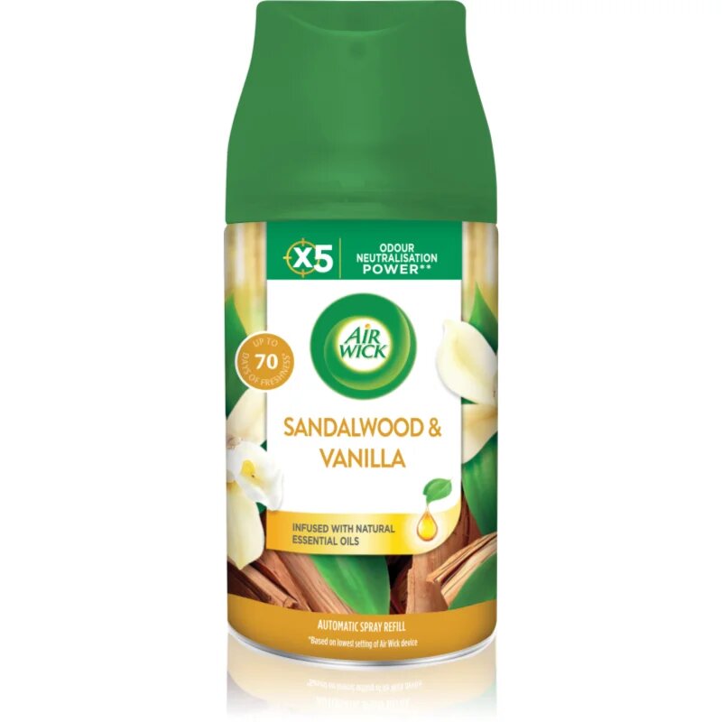 Air Wick Freshmatic Vanilla & Sandalwood osvežilec zraka nadomestno polnilo 250 ml