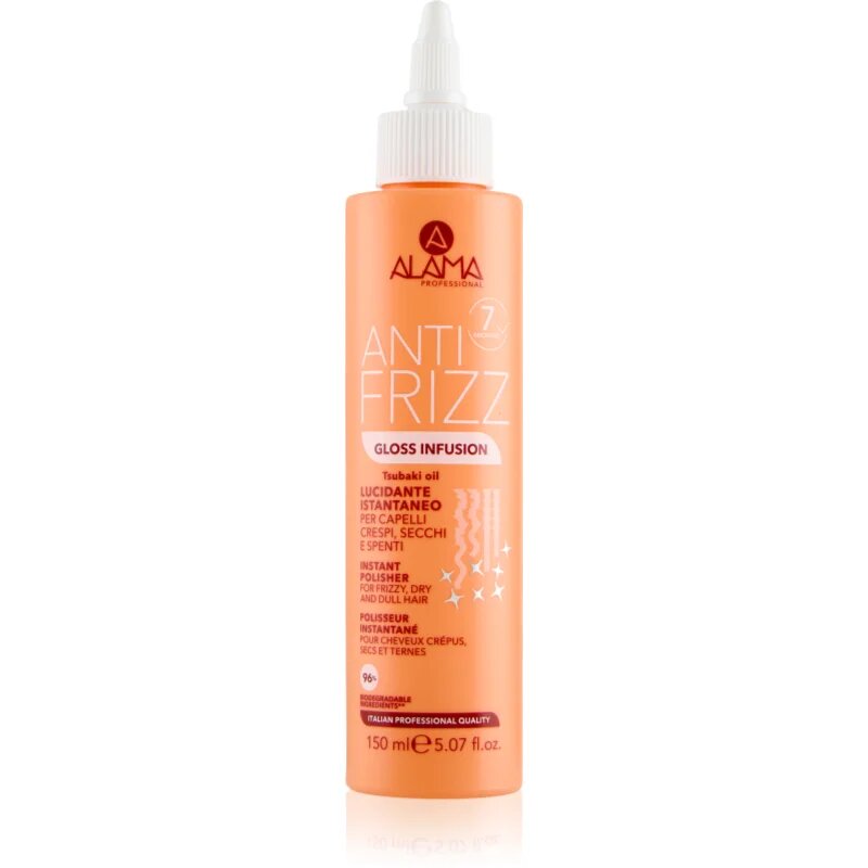 Alama Professional Anti Frizz Gloss Infusion serum brez spiranja za sijaj in mehkobo las 150 ml