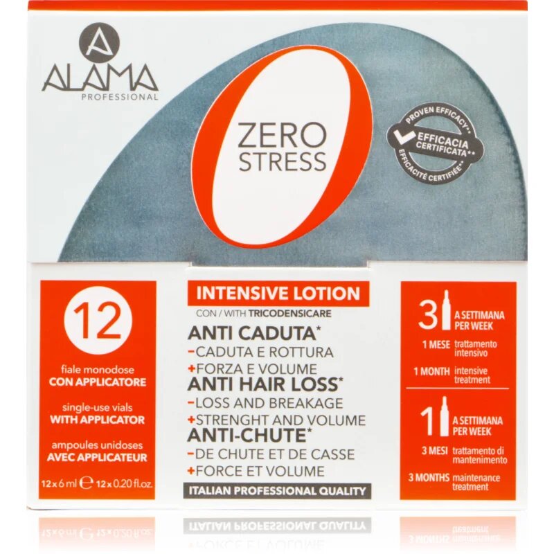 Alama Professional Zero Stress Intensive Hair Loss Lotion ampulice proti izpadanju las 12x6 ml