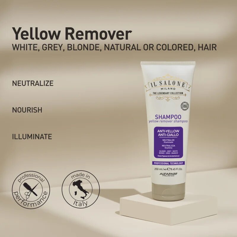 Alfaparf Milano Il Salone Milano Anti-yellow vijoličen šampon za nevtralizacijo rumenih odtenkov 250 ml