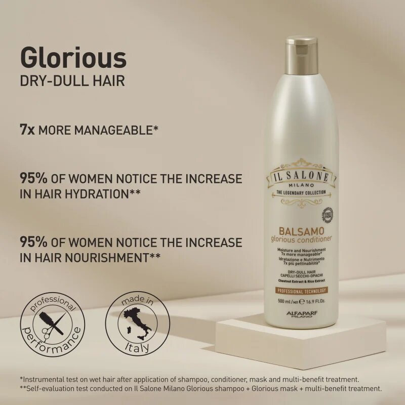 Alfaparf Milano Il Salone Milano Glorious hranilni balzam za suhe in poškodovane lase 500 ml