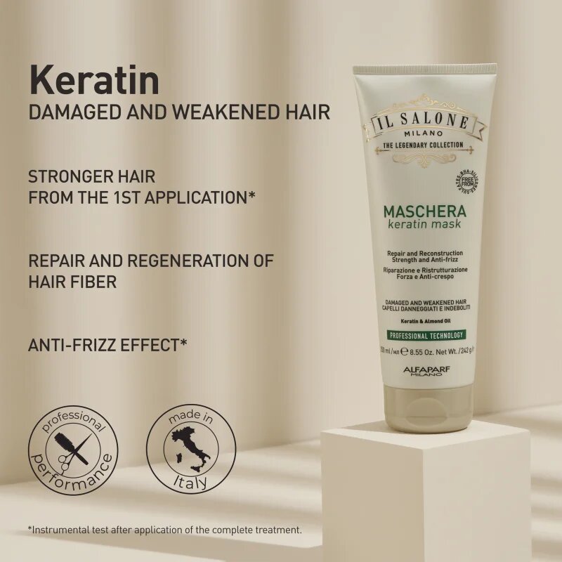 Alfaparf Milano Il Salone Milano Keratin obnovitvena maska za poškodovane lase 250 ml