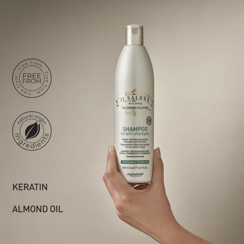 Alfaparf Milano Il Salone Milano Keratin obnovitveni šampon za poškodovane lase 500 ml
